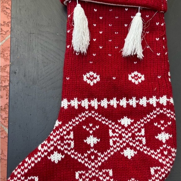 Other - Red and White Knit Christmas Stocking by House and Garden